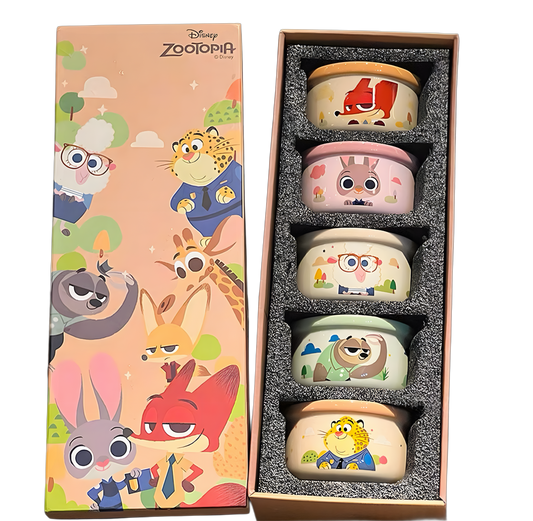 مجموعة أوعية سيراميك من ديزني زوتوبيا، خمس قطع