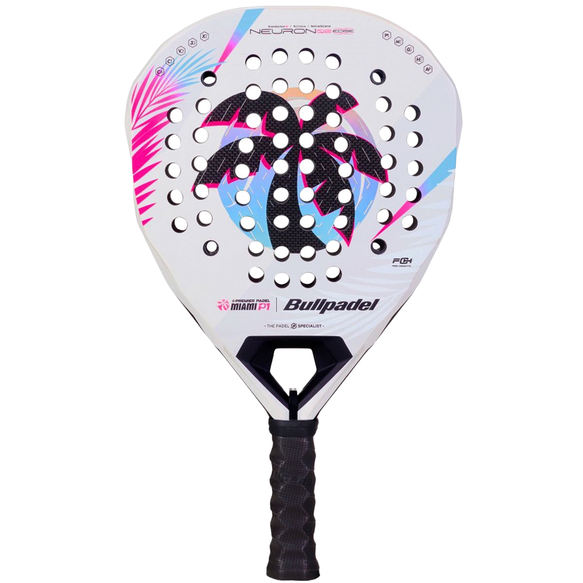 Bullpadel Neuron 02 Edge Miami 26 White Padel Racket - Onyx & Bloom Sports