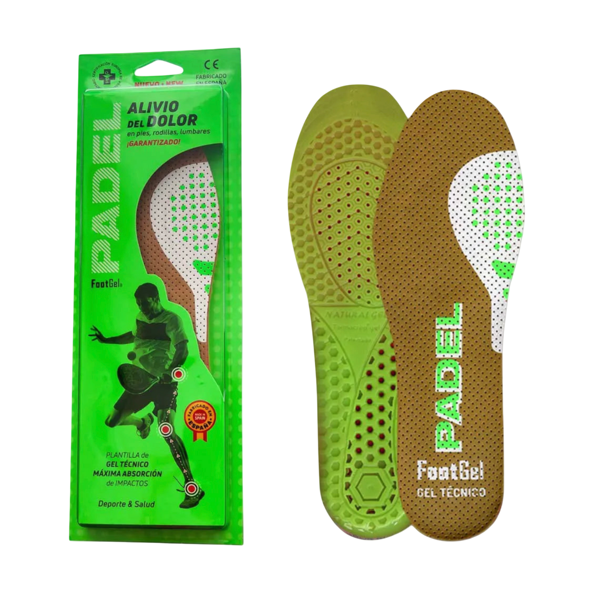 FootGel Padel Insoles - Green - Padel Accessories - Onyx & Bloom Sports