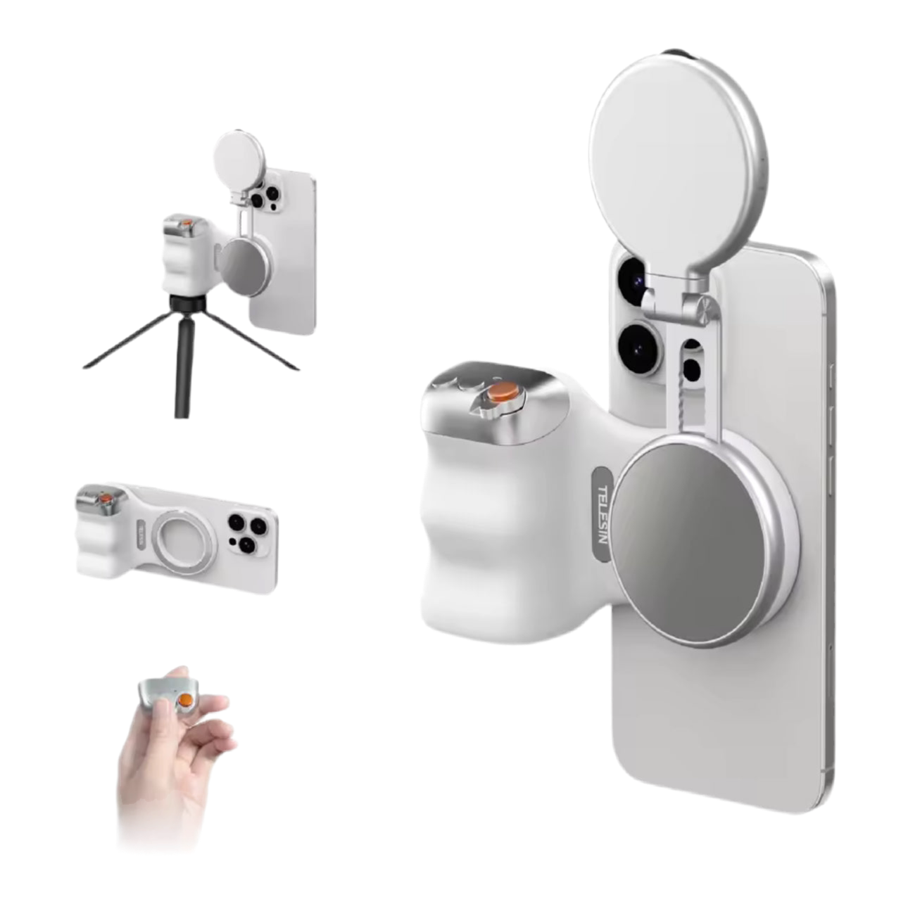 TELESIN Magnetic Phone Camera Grip - Tech accessory with lens cap - Onyx & Bloom