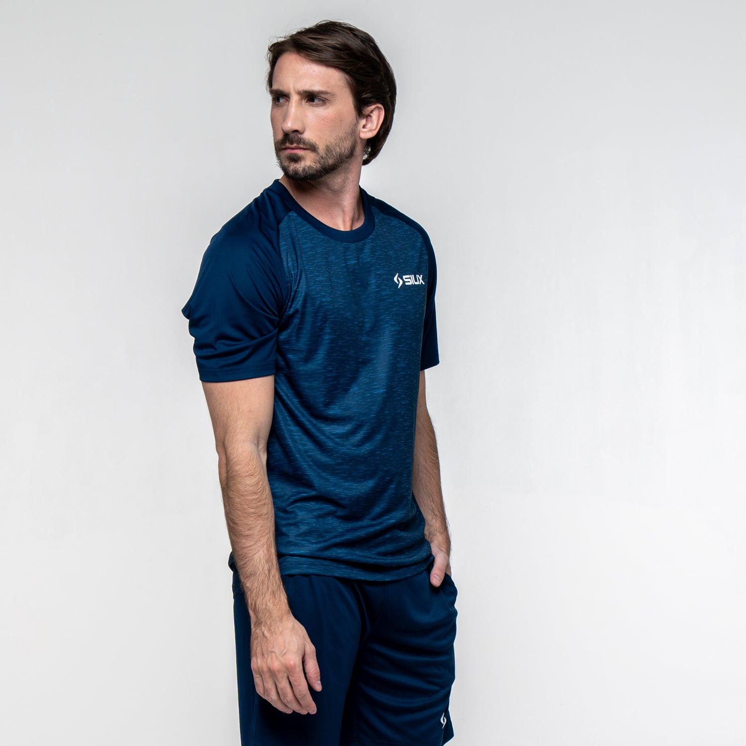SIUX Club Marine Shirt model view - Onyx & Bloom Sports