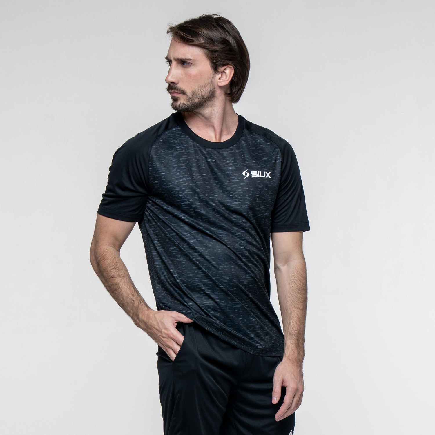 SIUX Club Black Shirt detail - Onyx & Bloom Sports