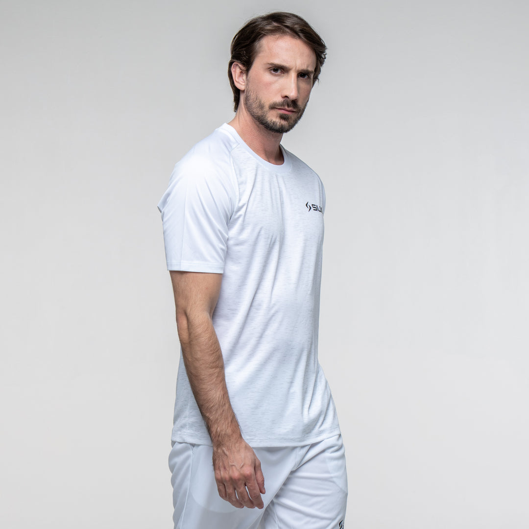 SIUX Club 2026 Men's Padel Shirt in White - Premium padel clothing - Onyx & Bloom
