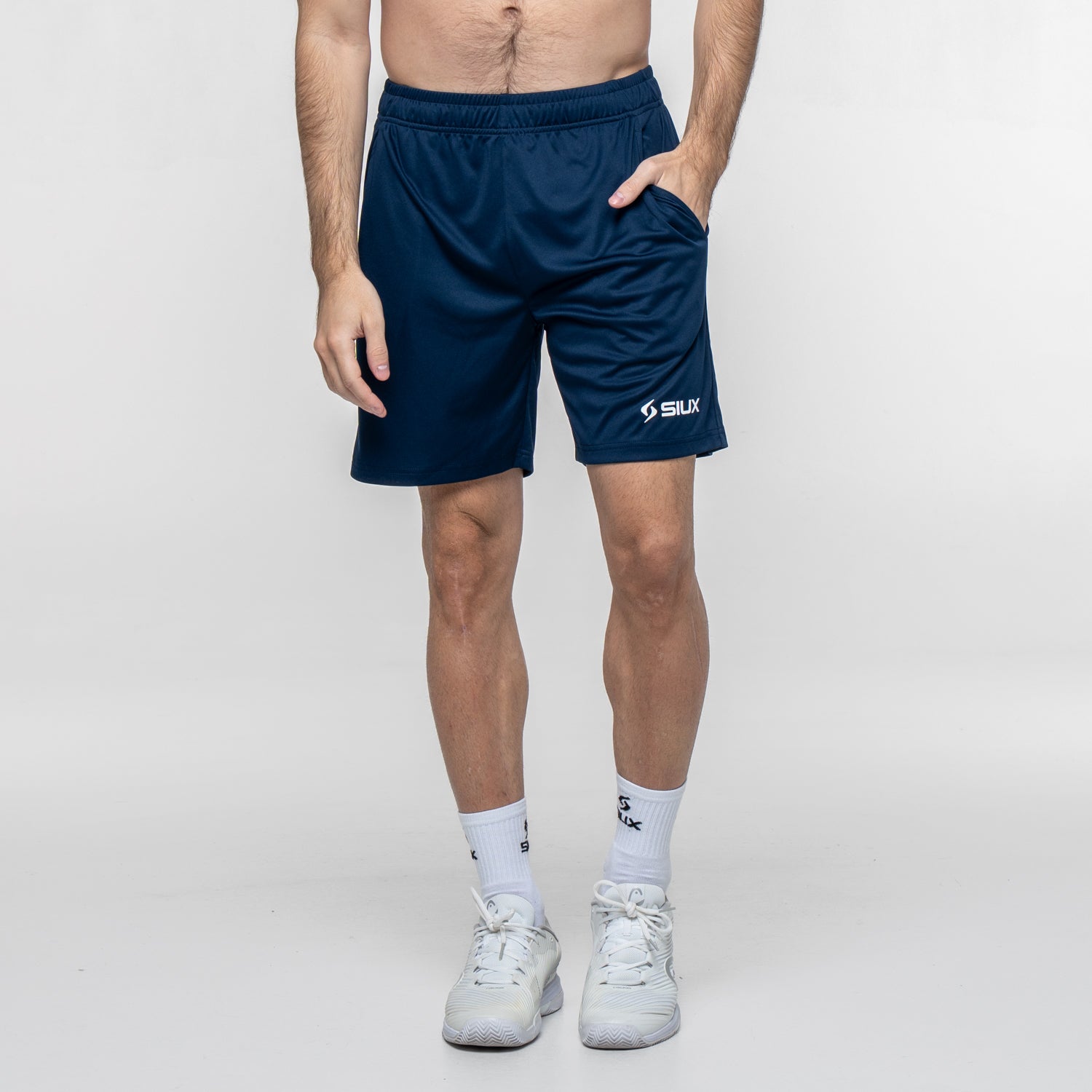 SIUX Club 2026 Men's Padel Shorts in Marine - Premium padel clothing - Onyx & Bloom