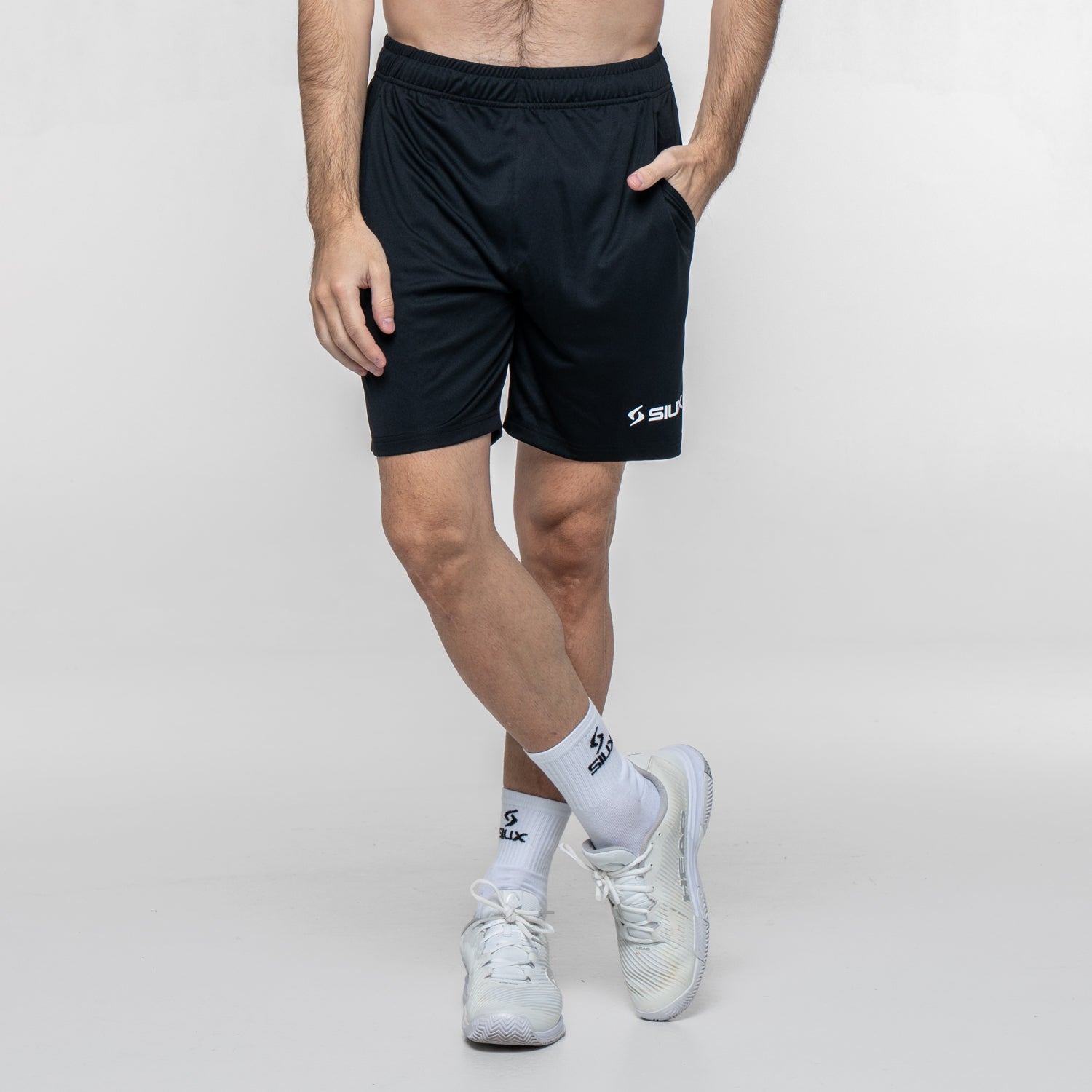 SIUX Club 2026 Men's Padel Shorts in Black - Premium padel clothing - Onyx & Bloom