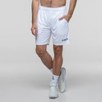 SIUX Club 2026 Men's Padel Shorts in White - Premium padel clothing - Onyx & Bloom