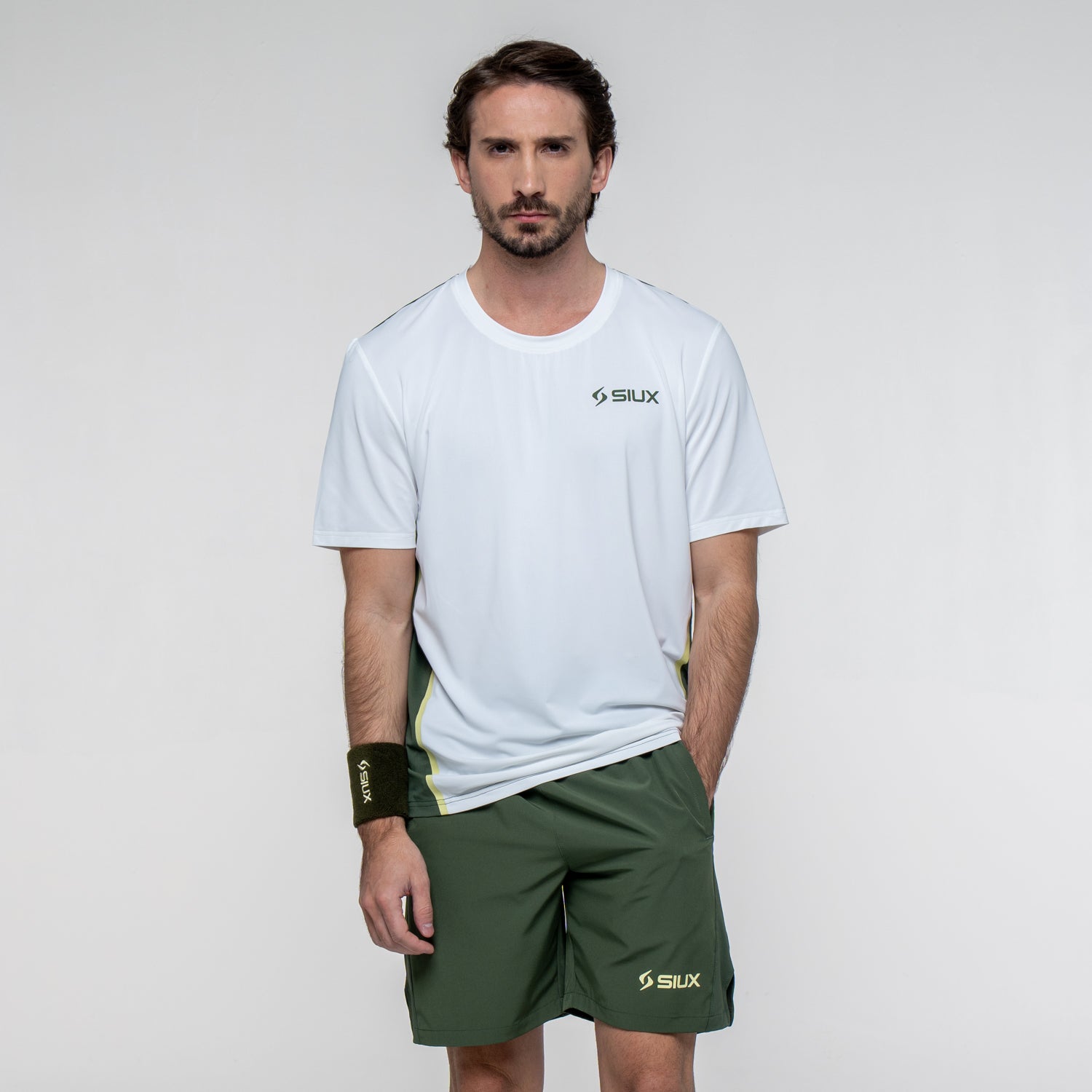 SIUX Gareh 2026 Men's Padel Shirt in White - Premium padel clothing - Onyx & Bloom