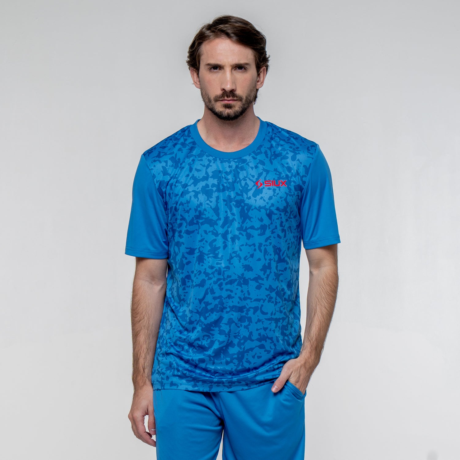 SIUX Cyber 2026 Men's Padel Shirt in Blue - Premium padel clothing - Onyx & Bloom