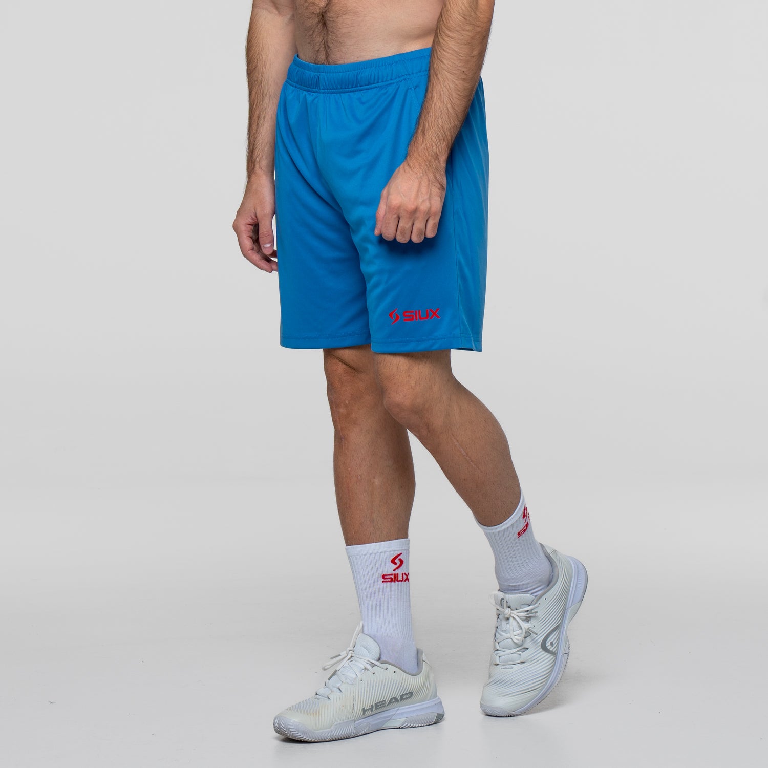 SIUX Cyber Blue Shorts detail - Onyx & Bloom Sports