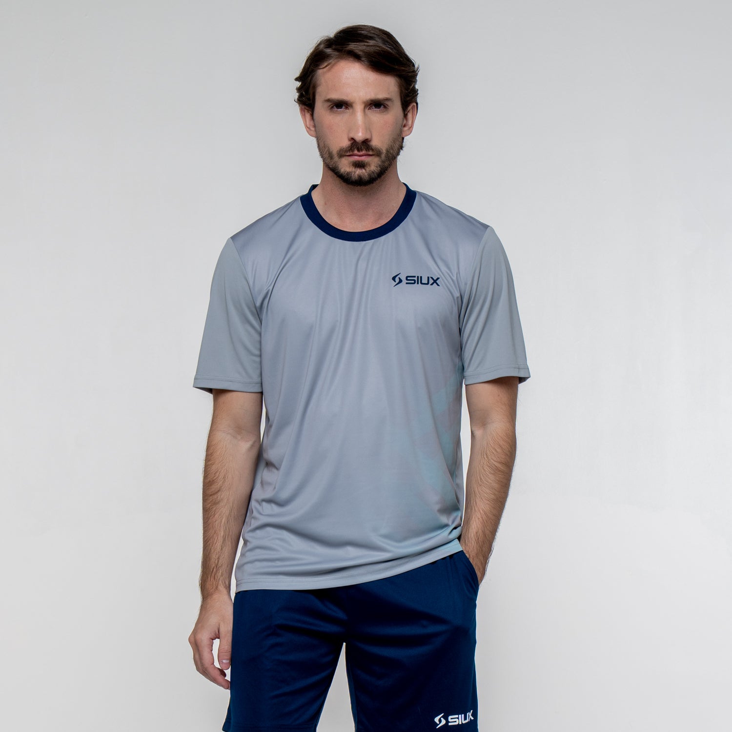 SIUX Wave 2026 Men's Padel Shirt in Gray - Premium padel clothing - Onyx & Bloom