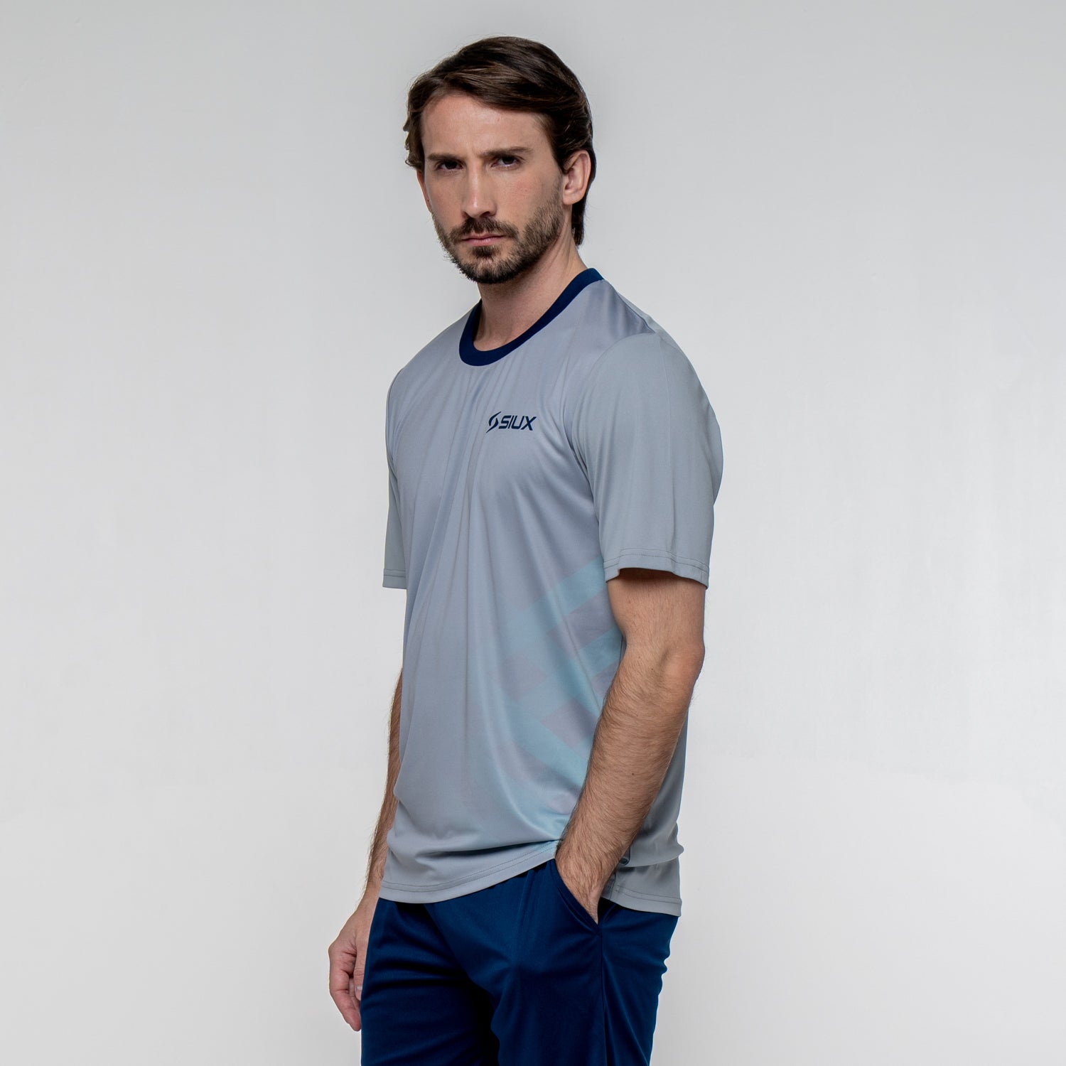 SIUX Wave Gray Shirt front - Onyx & Bloom Sports