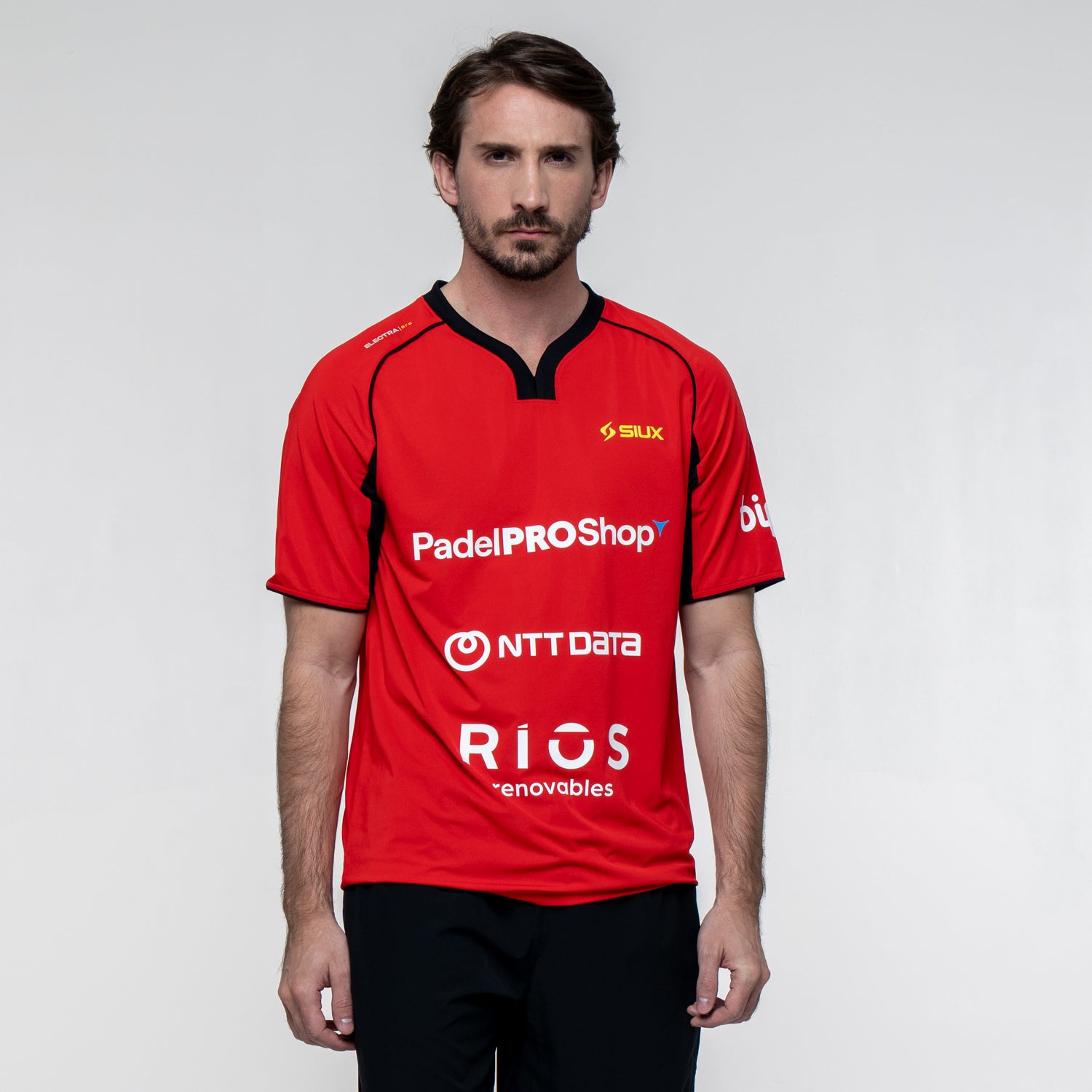 SIUX Electra Stupa Red Shirt detail - Onyx & Bloom Sports