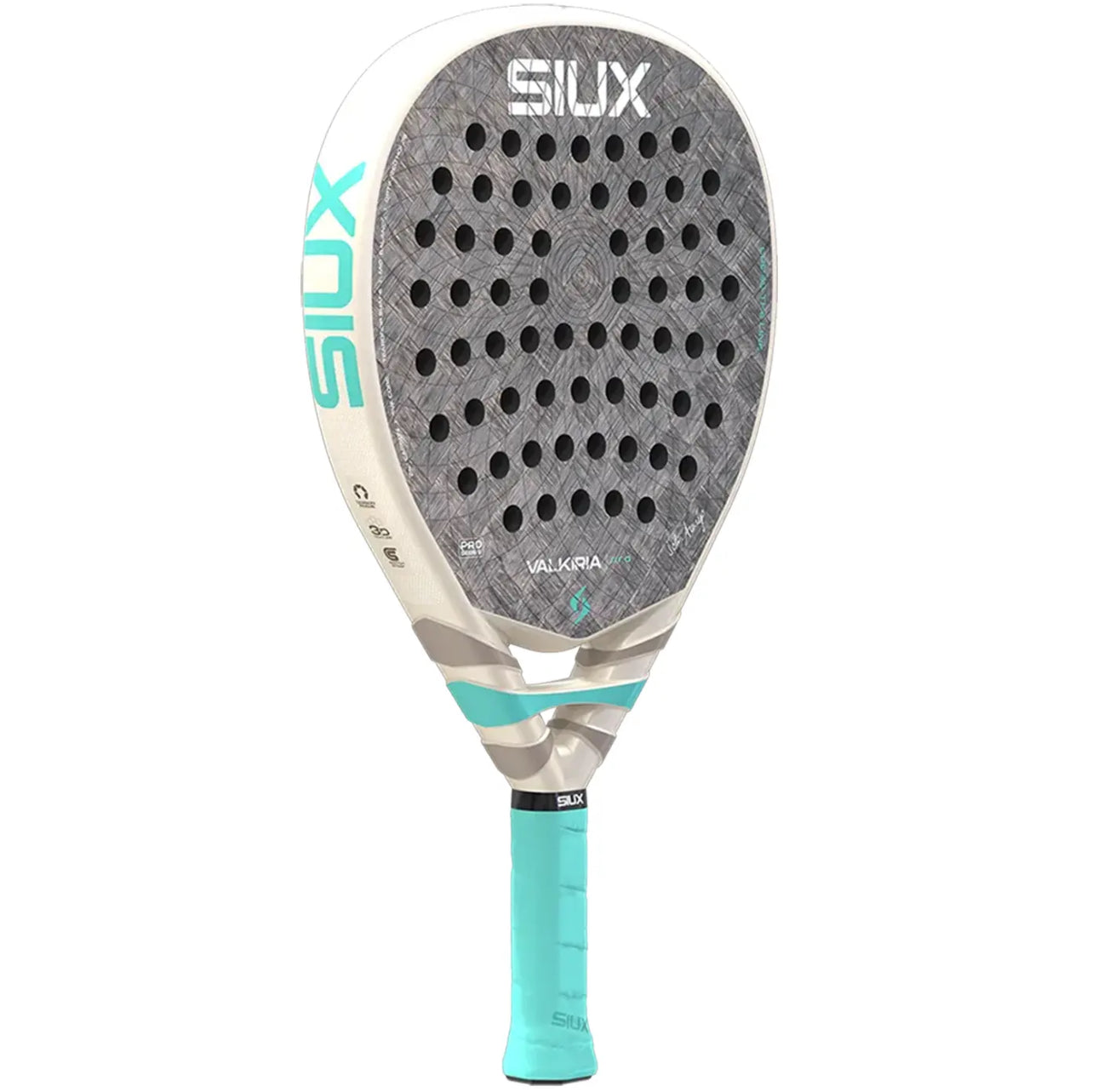 SIUX Valkiria Pro 2026 Racket detail - Onyx & Bloom Sports