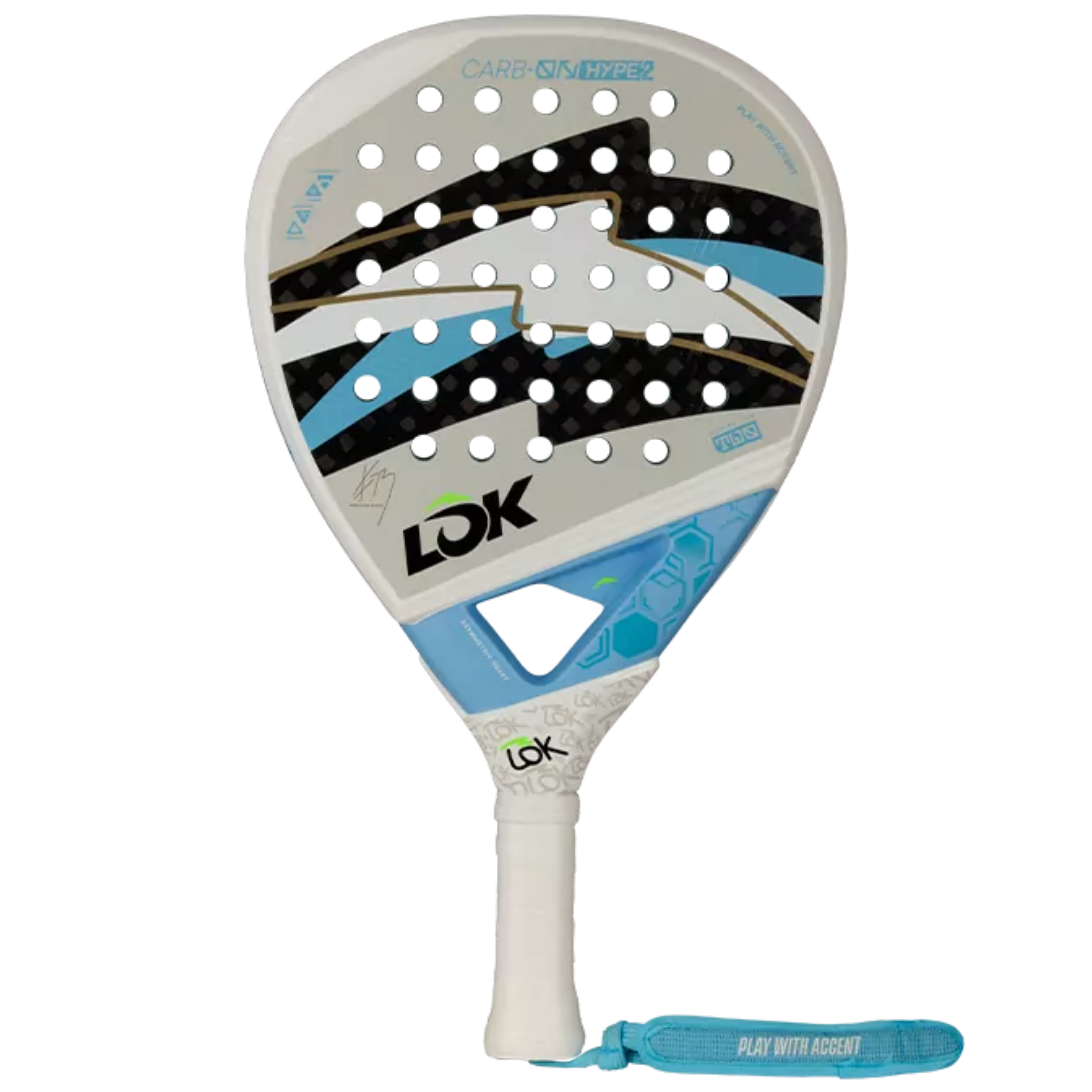 LOK Carbon On Hype 2 Franco Dal Bianco Padel Racket - Professional padel racket - Onyx & Bloom