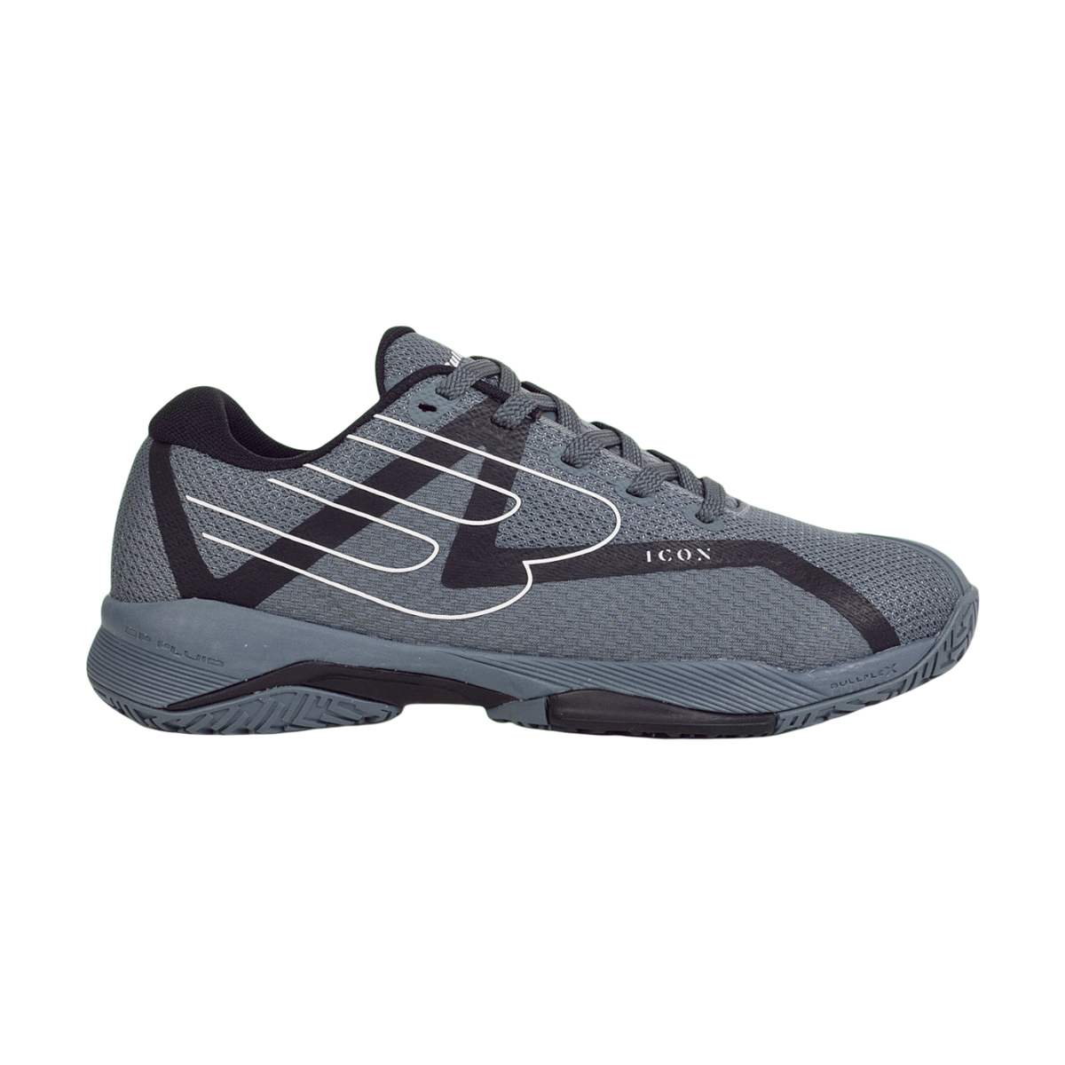 Bullpadel Men's Icon 25i Padel Shoe Gray Black Main View - Onyx & Bloom Sports