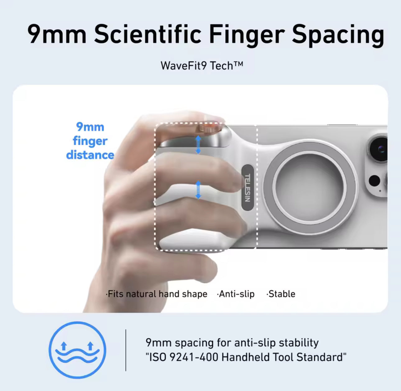 TELESIN Magnetic Phone Camera Grip with Lens Cap