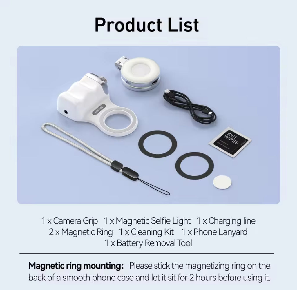 TELESIN Magnetic Phone Camera Grip with Lens Cap