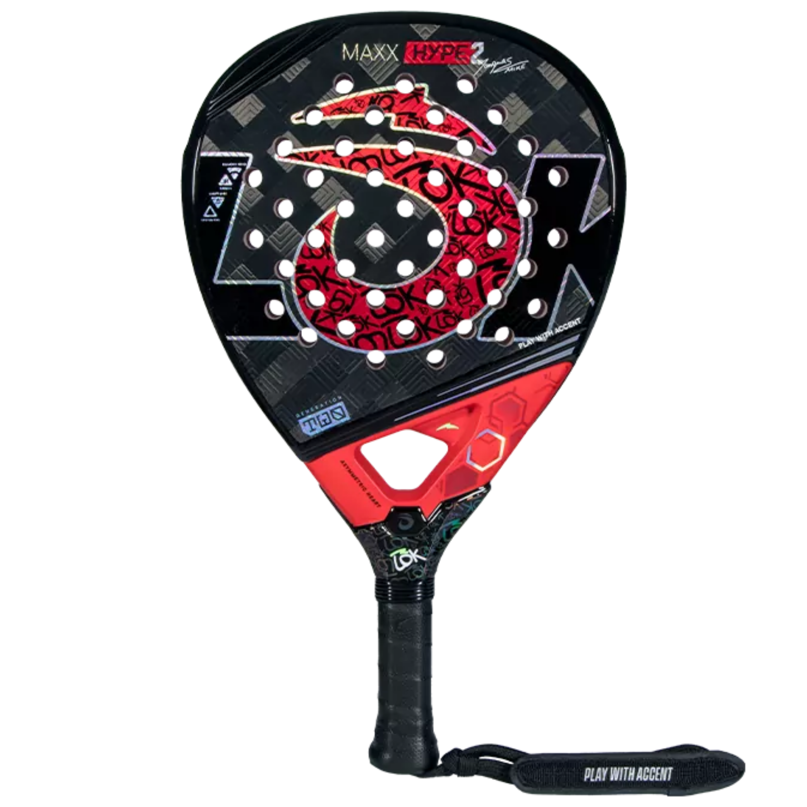 LOK Maxx Hype Gen 2 Mike Yanguas Padel Racket - Professional padel racket - Onyx & Bloom