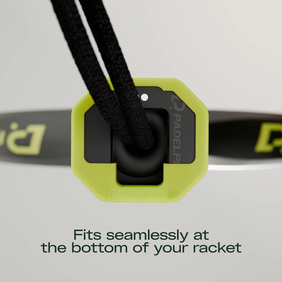 PadelPlay Sensor Attached to Racket Throat - Onyx & Bloom Sports