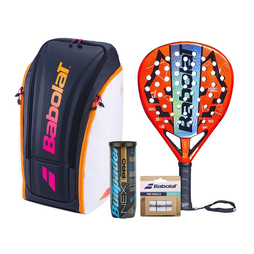 Babolat Pro Bundle - Viper Soft J. Lebron + RH Perf Bag + Balls + Overgrips - Padel Bundle - Onyx & Bloom Sports