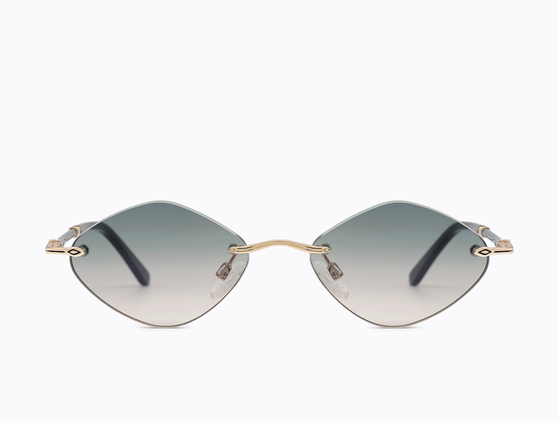 Carolina Lemke Lou Women Sunglasses CL3337-01 Gold Green Gradient Front View - Onyx & Bloom Lifestyle