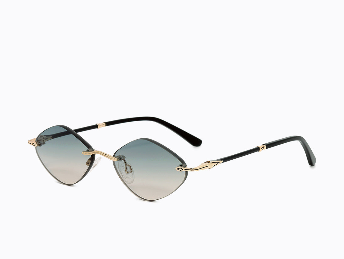 Carolina Lemke Lou Women Sunglasses CL3337-01 Gold Green Gradient Side View - Onyx & Bloom Lifestyle
