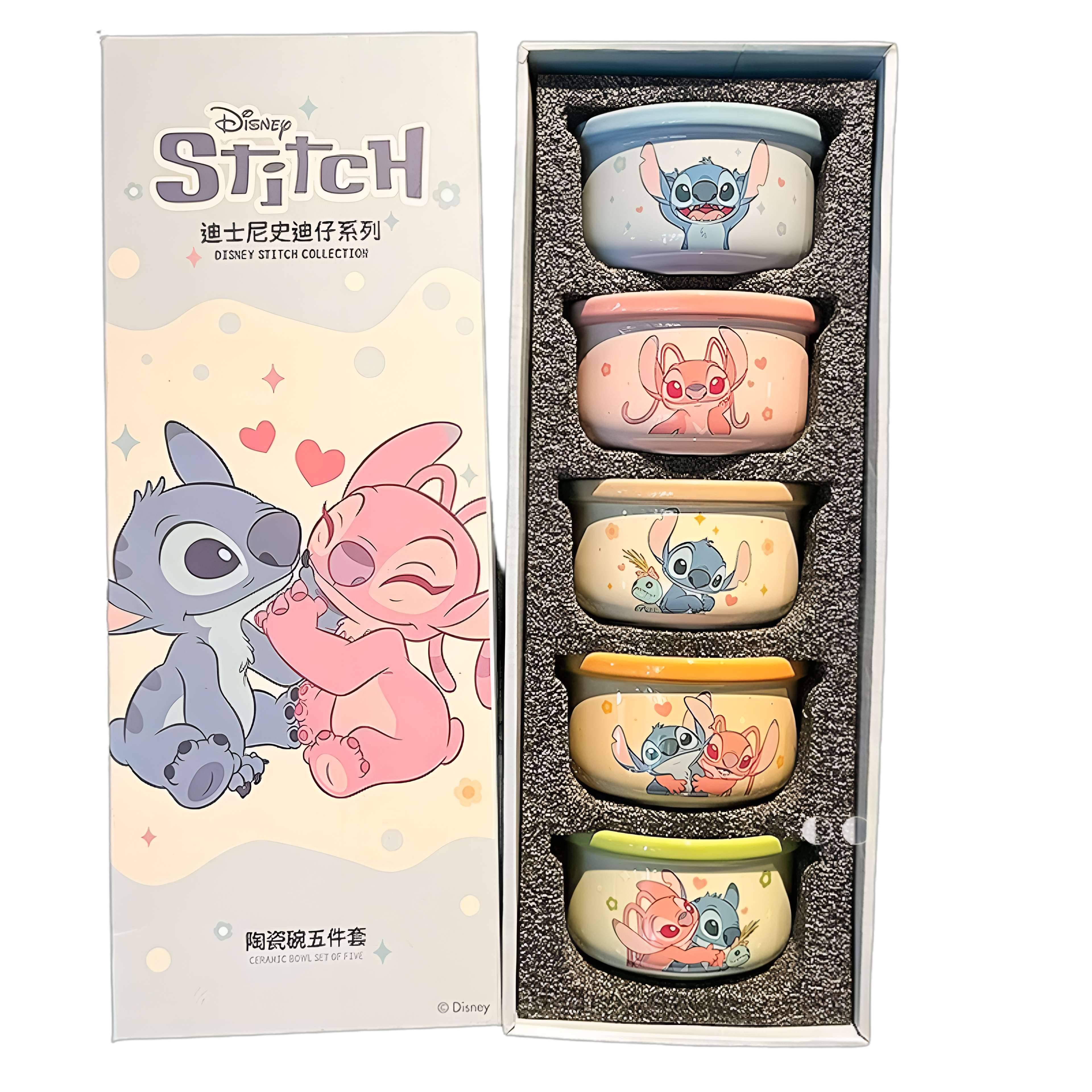 Disney Stitch Ceramic Bowl Set of Five