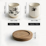 مجموعة أكواب سيراميك على شكل شجرة نخيل