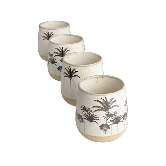 Palm Tree Ceramic Cup Set