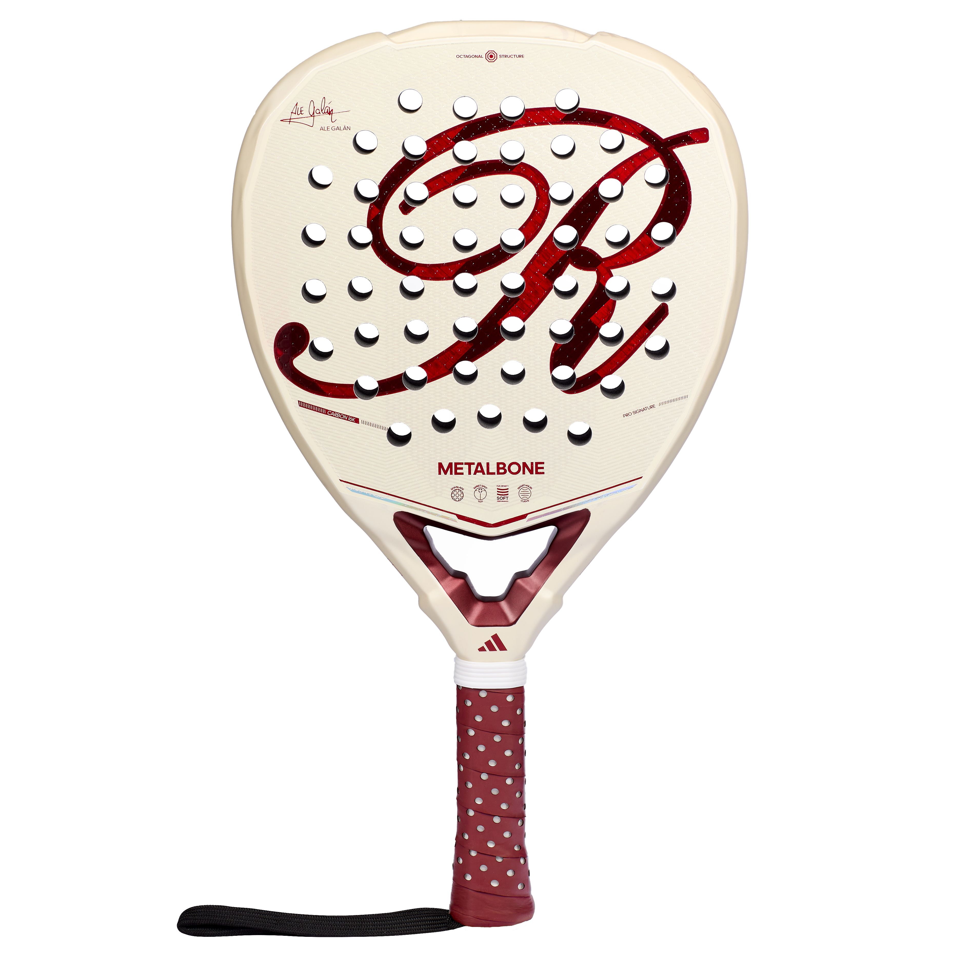 Adidas Metalbone Reserve EDT 2026 Padel Racket front view - Limited Edition Ale Galan - Onyx & Bloom
