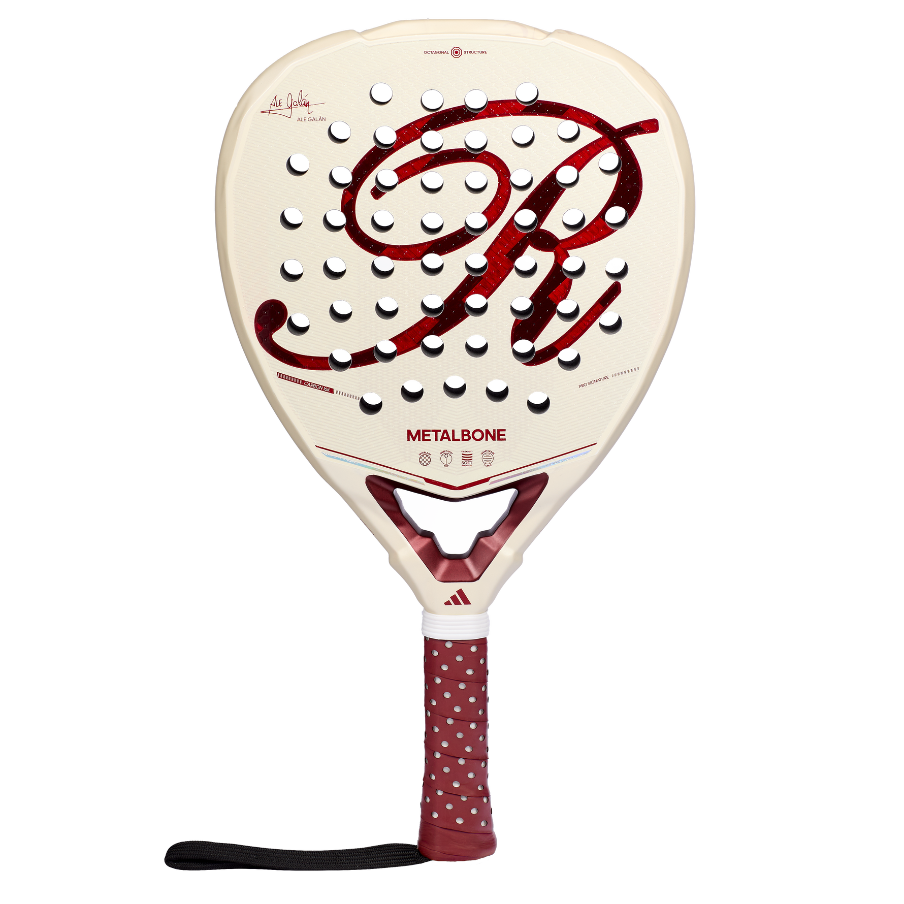 Adidas Metalbone Reserve EDT 2026 Padel Racket front view - Limited Edition Ale Galan - Onyx & Bloom