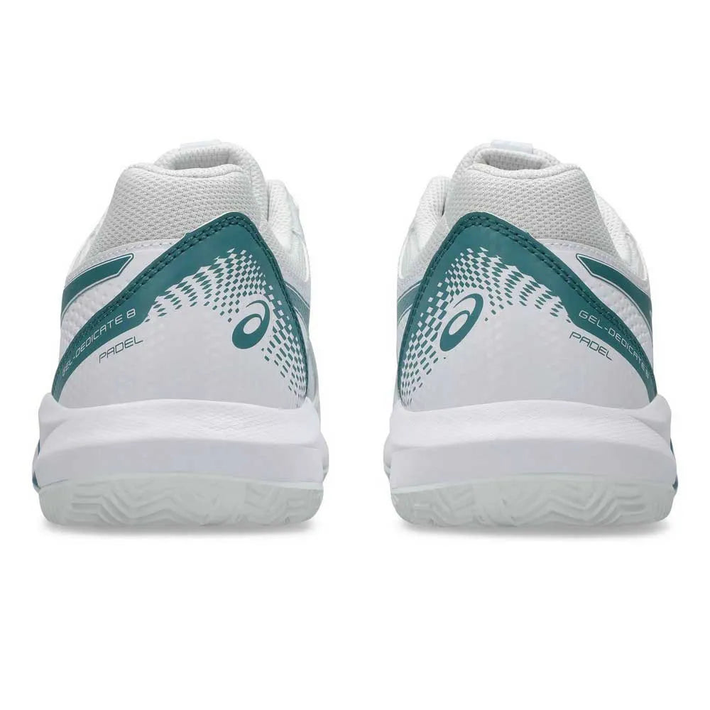 Asics Gel-Dedicate 8 Padel Shoes White Back View - Onyx & Bloom Sports