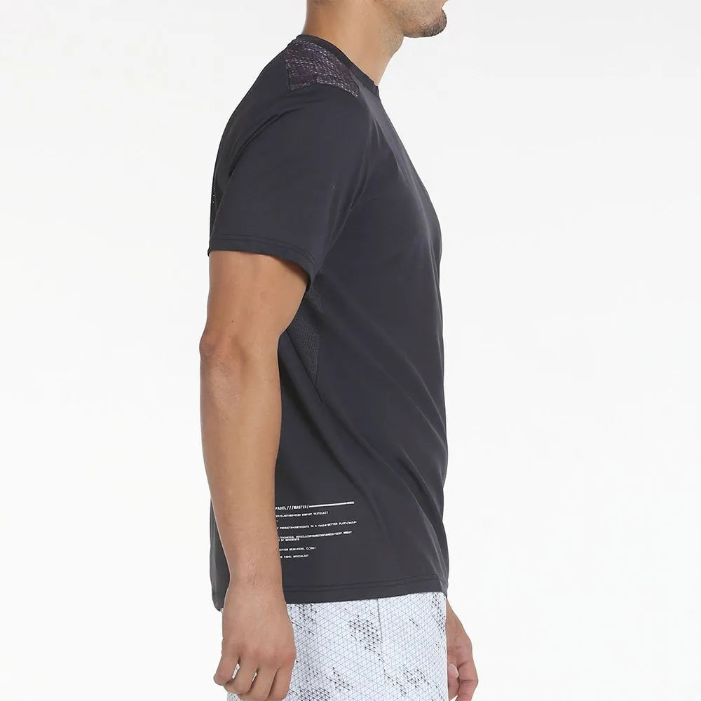 Bullpadel Mino Short Sleeve T-Shirt Grey Detail View - Onyx & Bloom Sports