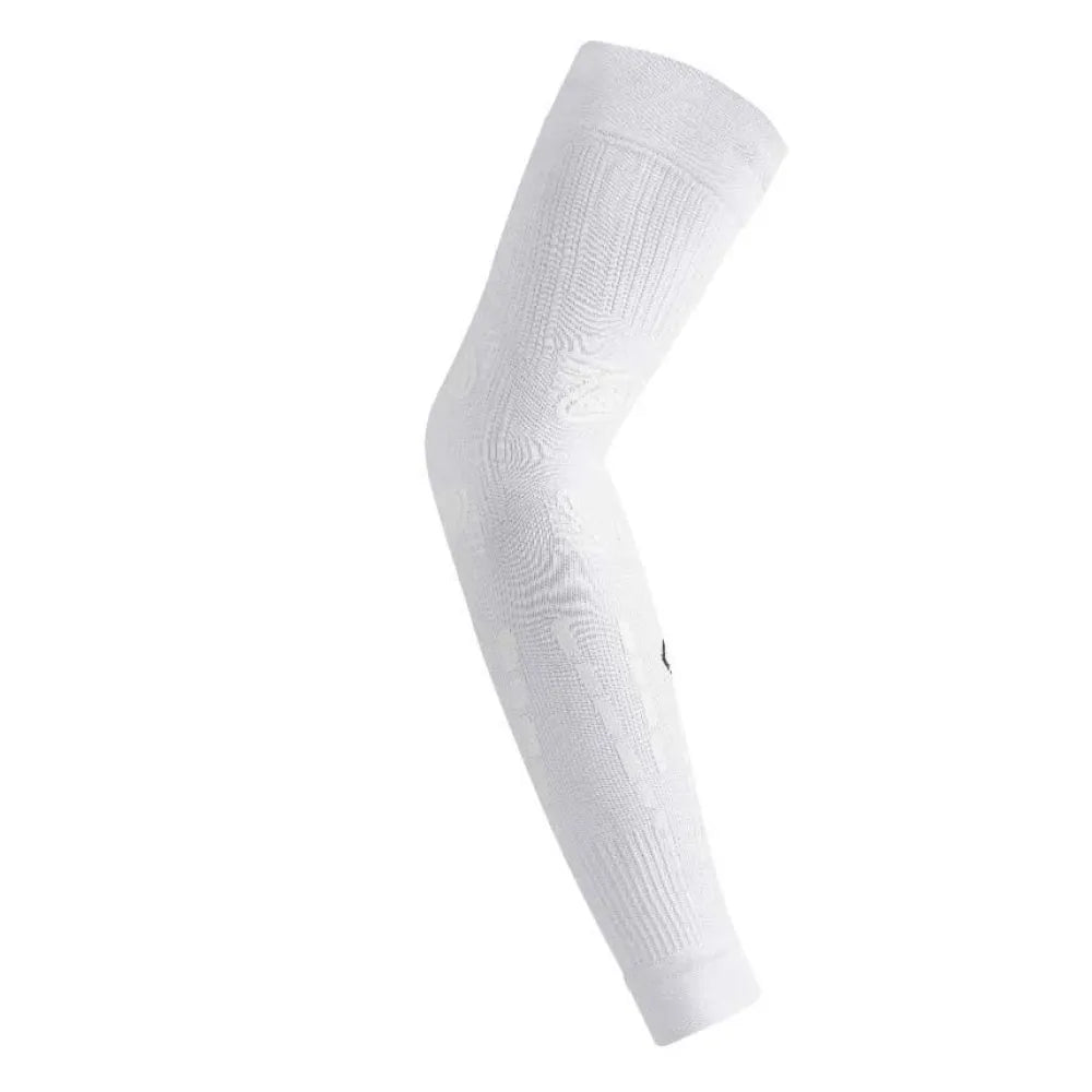 FLOKY Basic Arm Warmer White Front View - Onyx & Bloom Sports