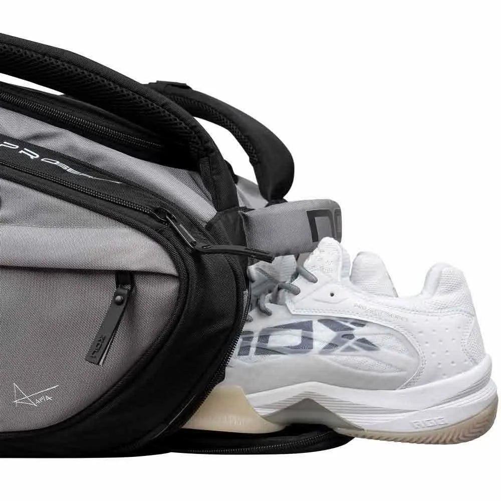 NOX AT10 Competition XL Compact Padel Bag Zipper Detail - Onyx & Bloom Sports