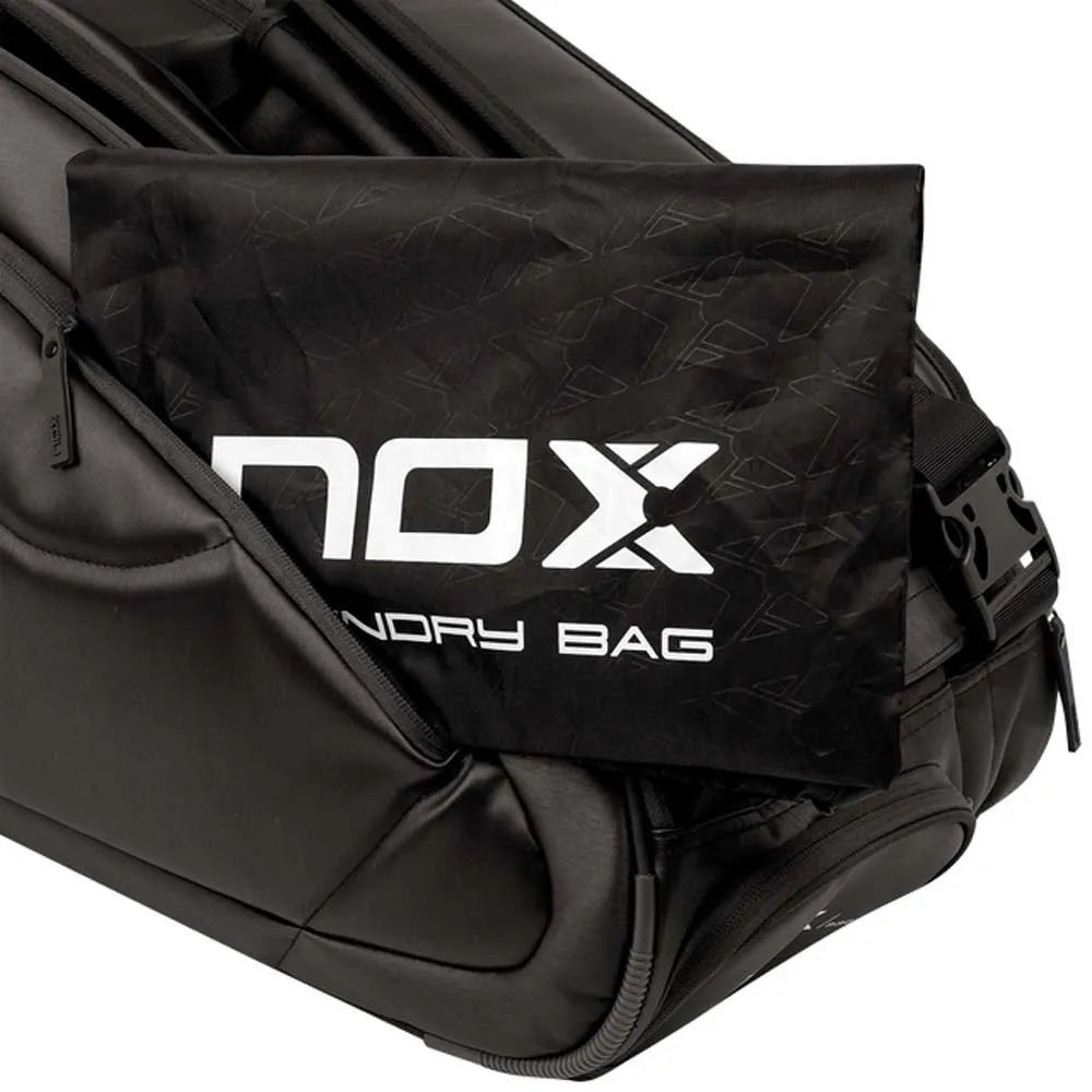 NOX Pro Series Padel Racket Bag Black Full View - Onyx & Bloom Sports