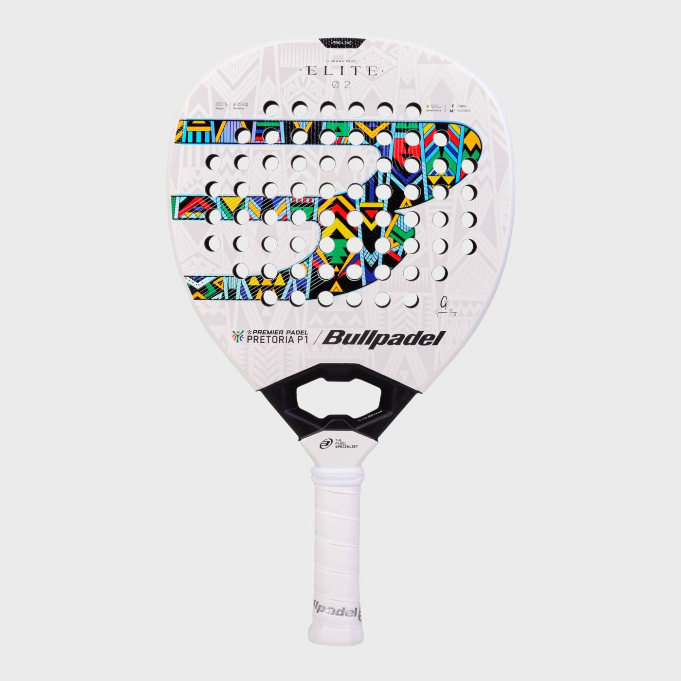 Bullpadel Elite 02 Pretoria LTD African Design Detail - Onyx & Bloom Sports