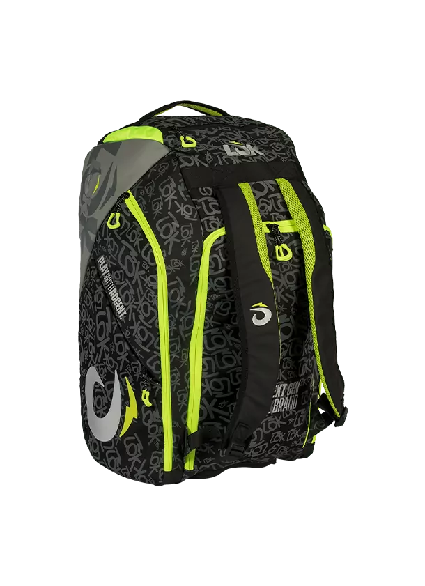 LOK Maxx Gen 2 Black Grey Green Lime Racket Bag - Premium padel bag - Onyx & Bloom