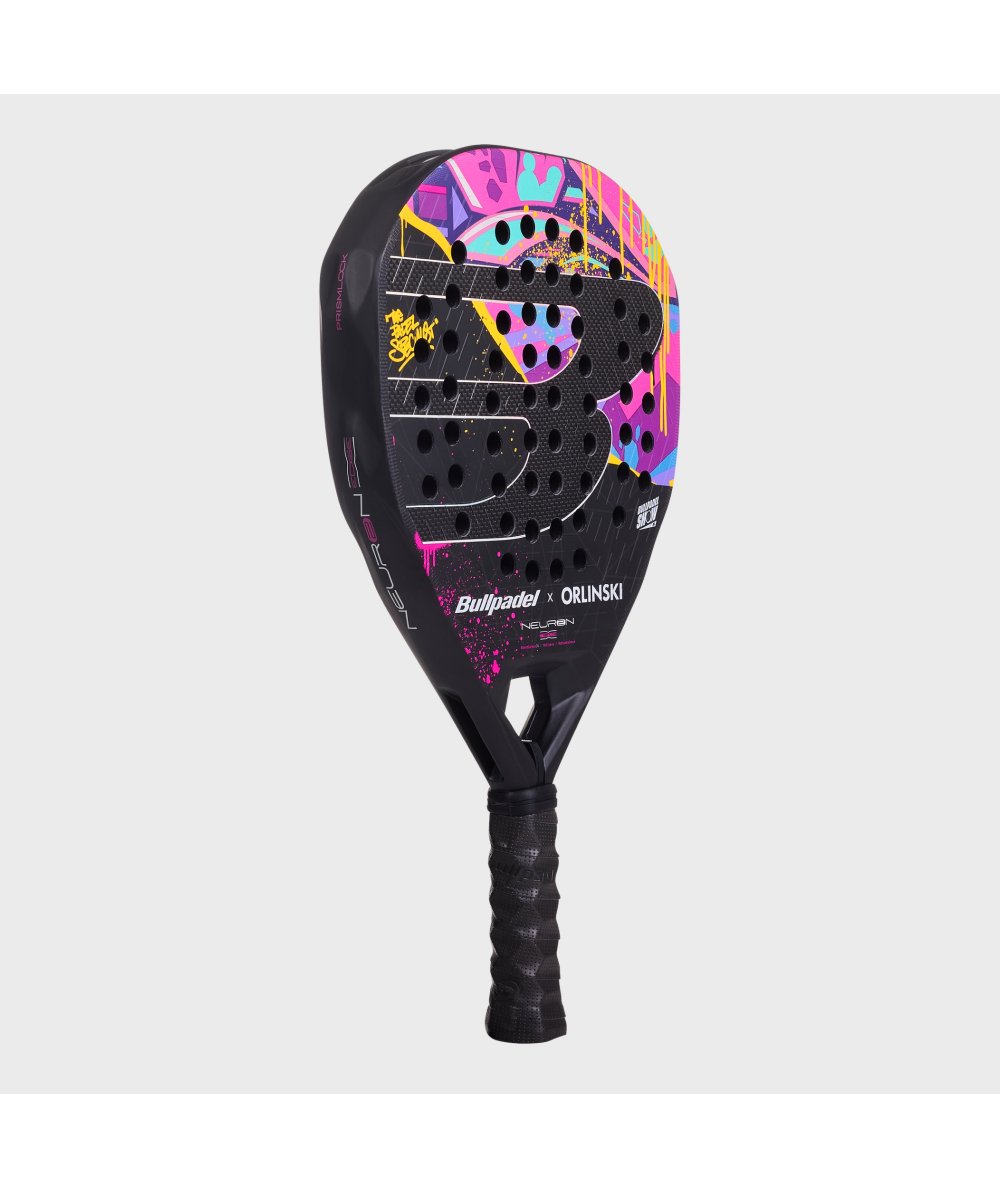 Bullpadel Neuron 02 Edge x Orlinski Front View Neo-Pop Design - Onyx & Bloom Sports