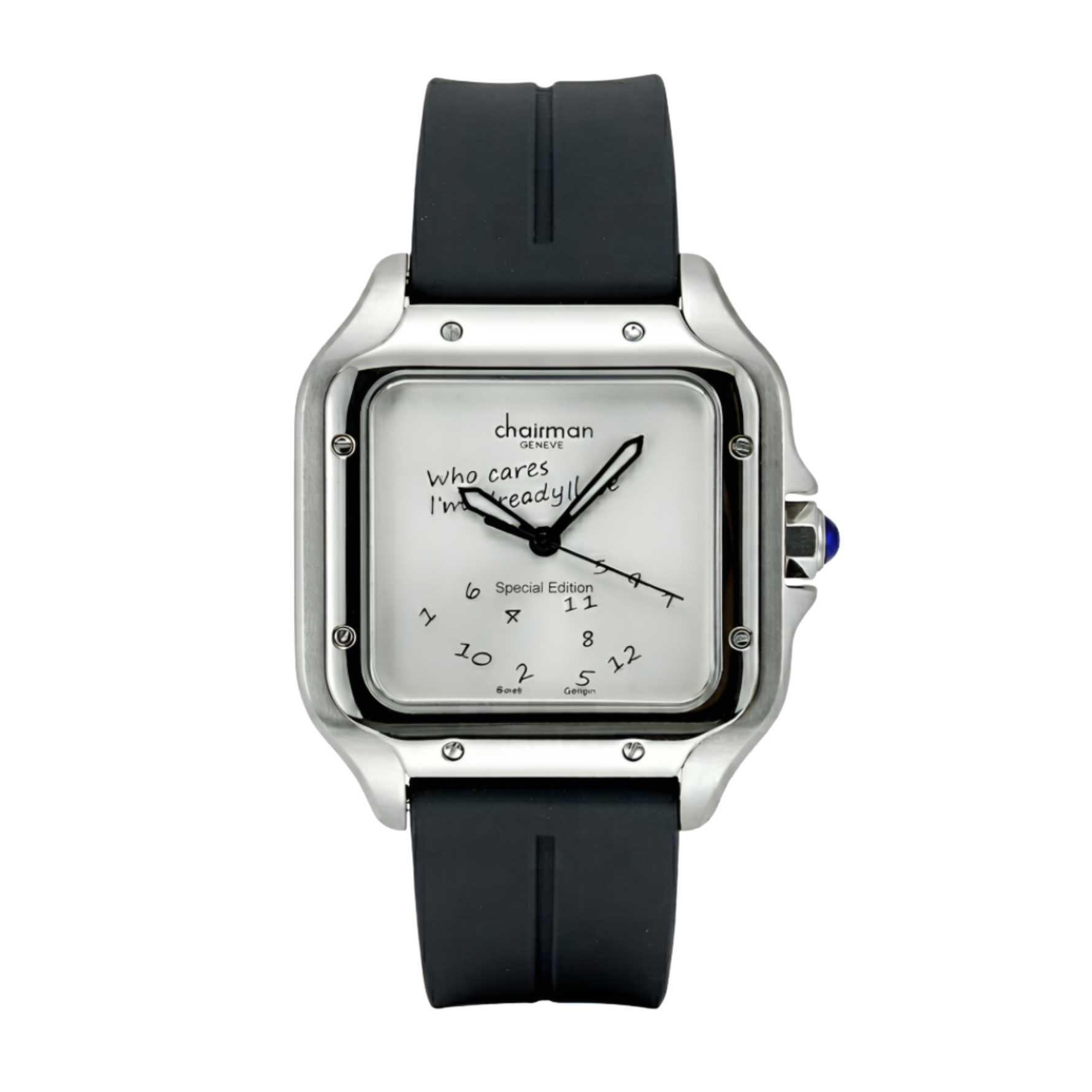 Chairman Geneve Already Late Special Edition Silver Black Watch - Onyx & Bloom Watches