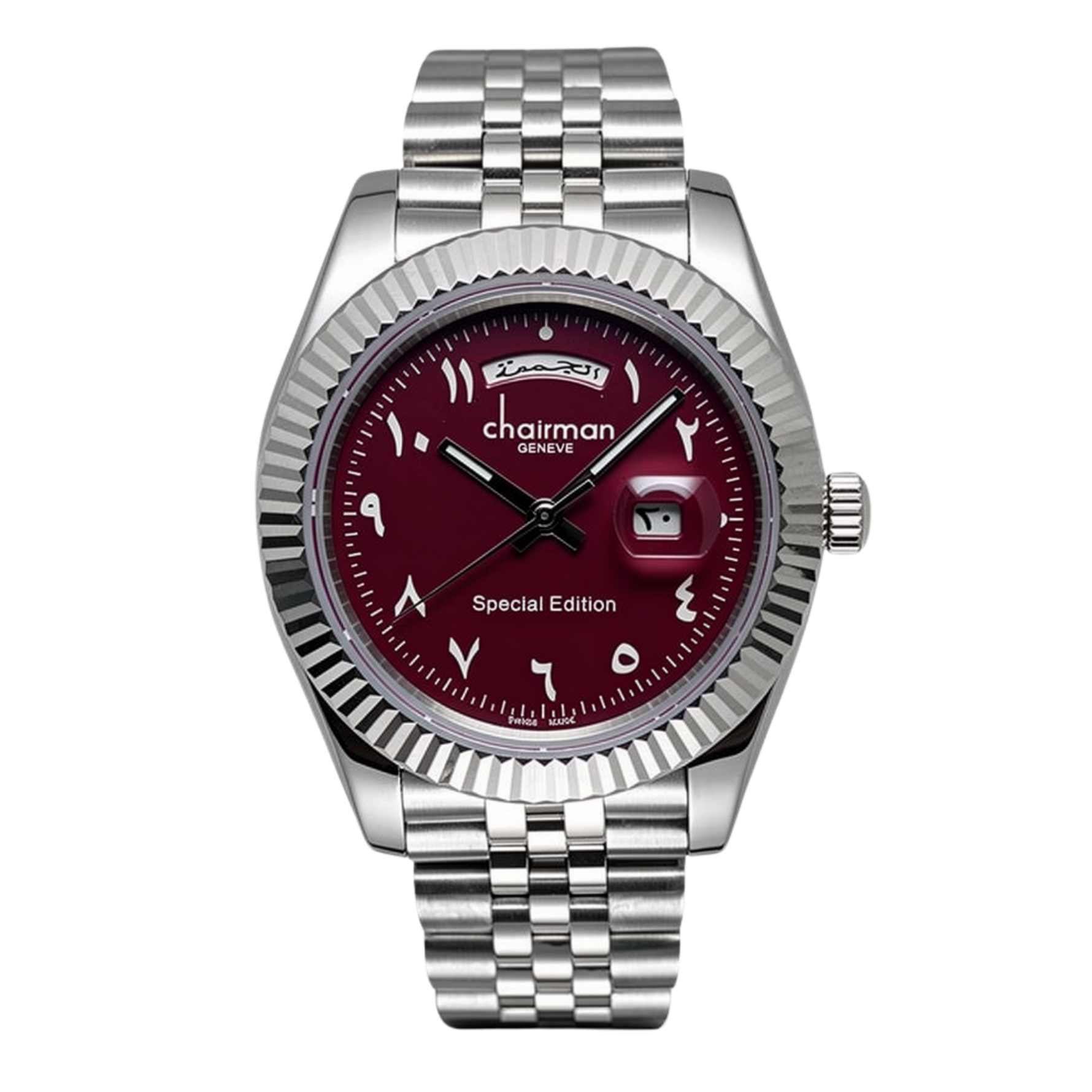 Chairman Geneve Arabic Dial Special Edition Watch Burgundy - Onyx & Bloom Watches