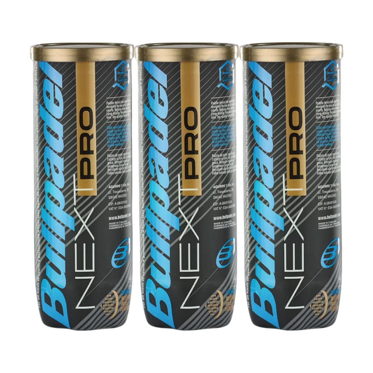 Bullpadel Next Pro Padel Balls - 3 Cans Pack - Onyx & Bloom Sports